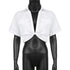 Women's Crop Navel Twist Solid Polo Collar Shirt T-Shirt Top - ROUTINE FASHION